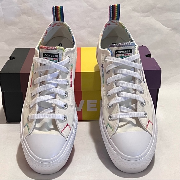 Converse Chuck Taylor All Star Lift Ox Platform Sneaker 9.5 Women/7.5 Men Egret - Picture 5 of 14